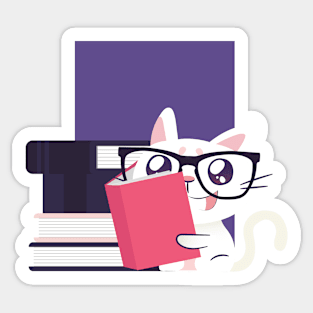 Cat Book Love Sticker